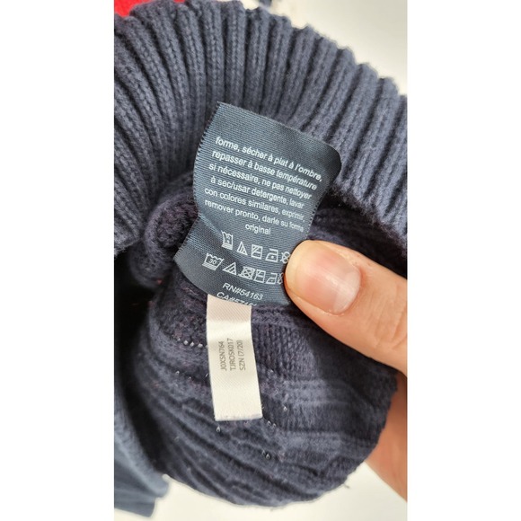 Tommy Hilfiger Red White Blue Cable Knit Sweater 100% Cotton Women's L - Picture 9 of 9